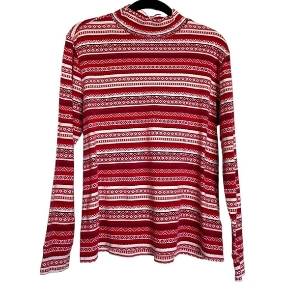 Lands' End Tops - Land’s End Holiday Printed Turtleneck | M